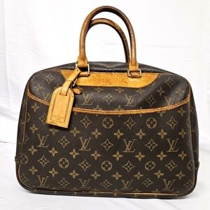 Louis Vuitton Deauville 1998 Monogram Handbag In Brown Canvas And Leather